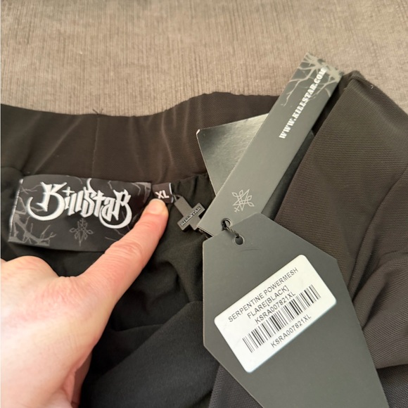 Killstar Serpentine Powermesh Black Sheer Flare Pants NWT - Picture 4 of 7
